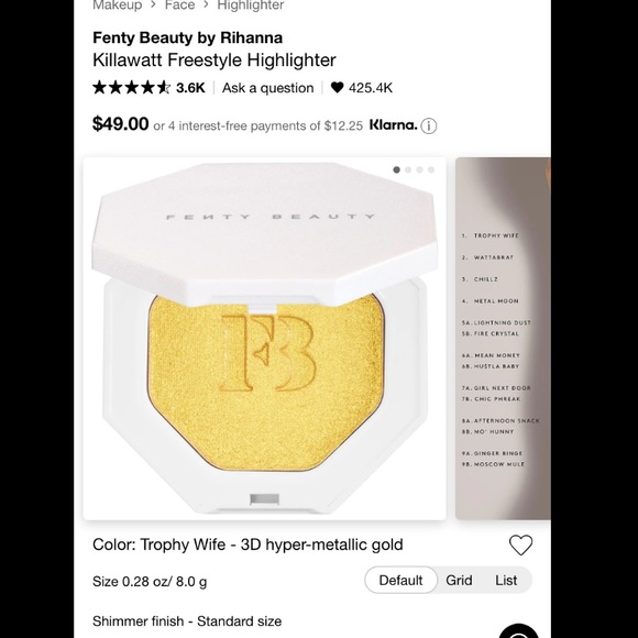 Fenty Killawatt Freestyle Highlighter in Trophy Wife - Picture 3 of 4